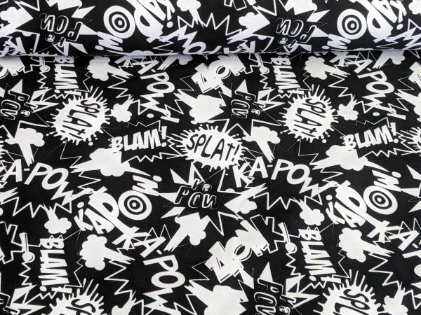 Reststück! French Terry Black & White Baam Schwarz 30 x VB